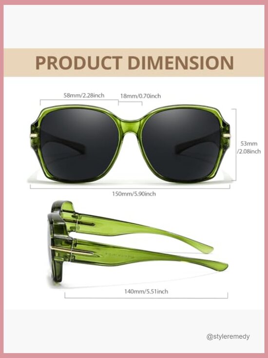 Polarized Fit Over Glasses Sunglasses, Square Frame, UV400 Protection